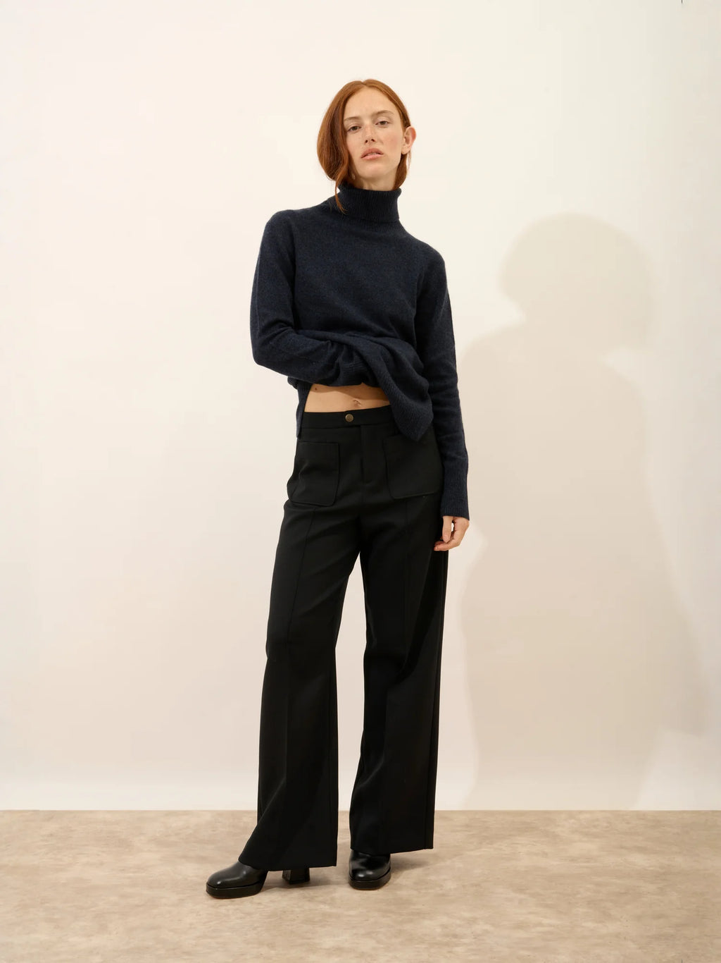 LEXIE pullover rollkragen caviar