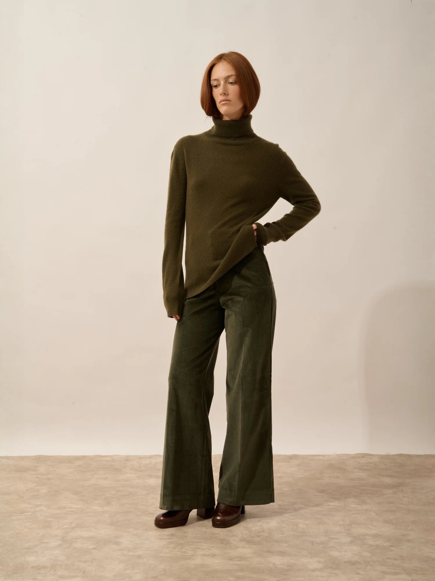 LEXIE pullover rollkragen châtain