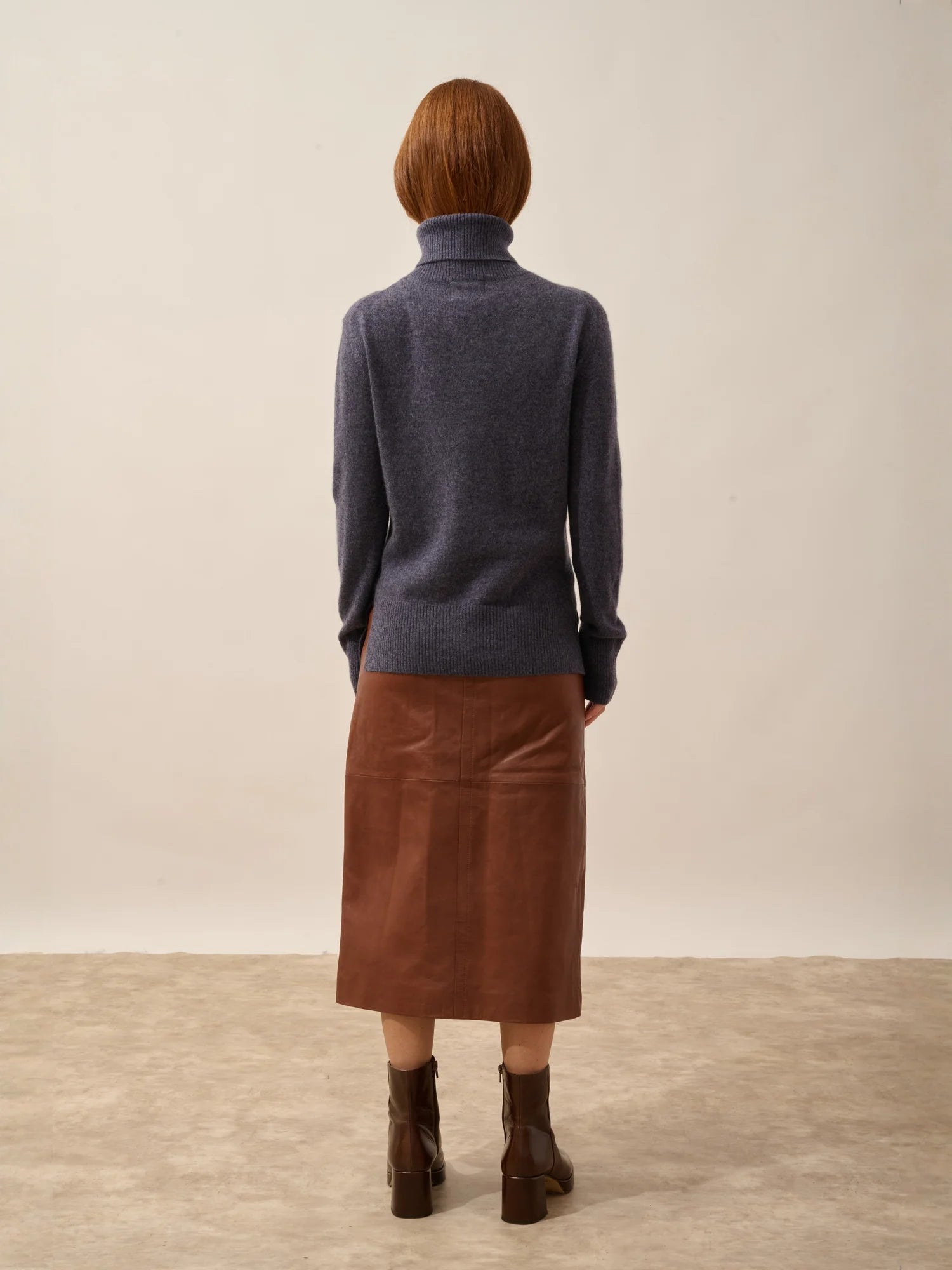 LEXIE pullover rollkragen violett grau meliert