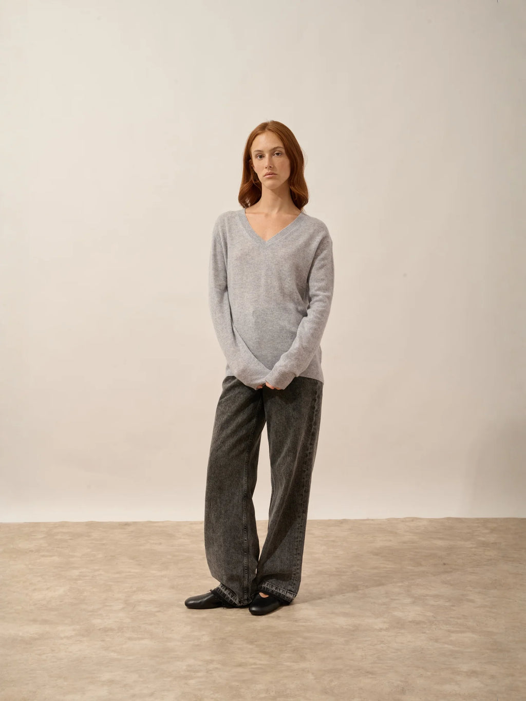 NORA pullover v-ausschnitt horizon meliert