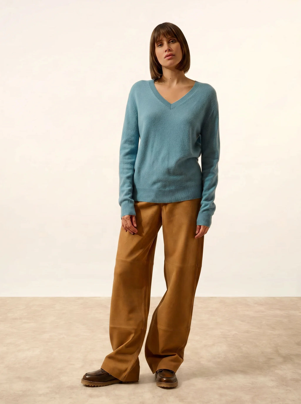 NORA pullover v-ausschnitt petrol hell