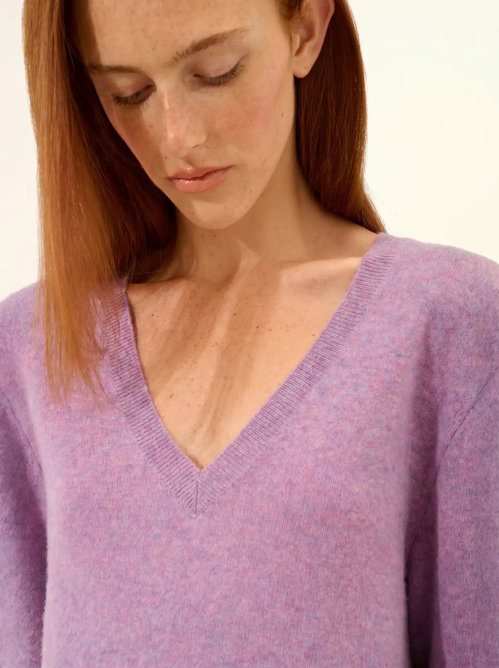 OPAL pullover v-ausschnitt vorne und hinten flieder meliert