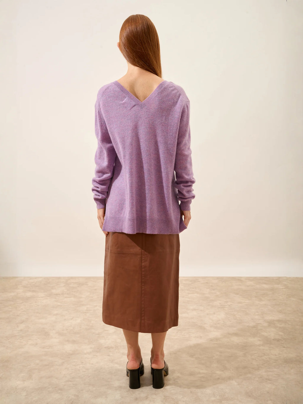 OPAL pullover v-ausschnitt vorne und hinten flieder meliert