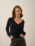 PHOEBE pullover v-ausschnitt caviar