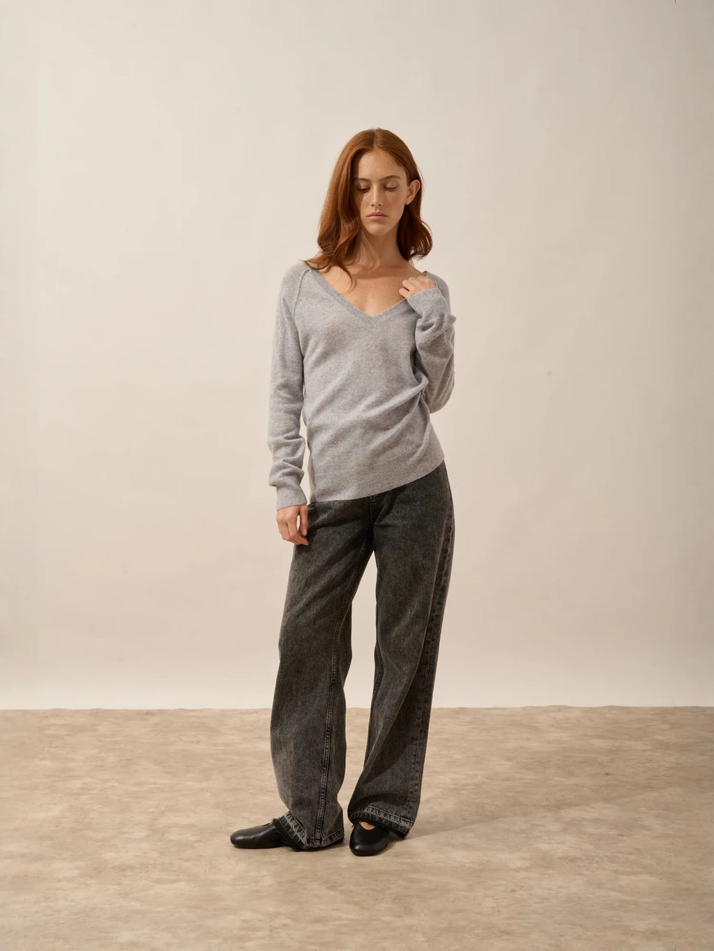 PHOEBE pullover v-ausschnitt horizon meliert