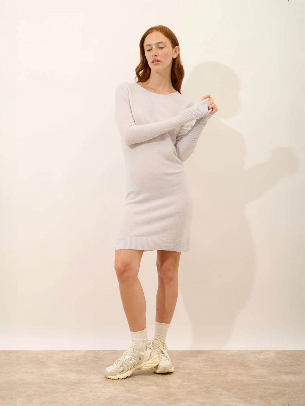 SUSAN kleid rundhalsausschnitt blau dragée