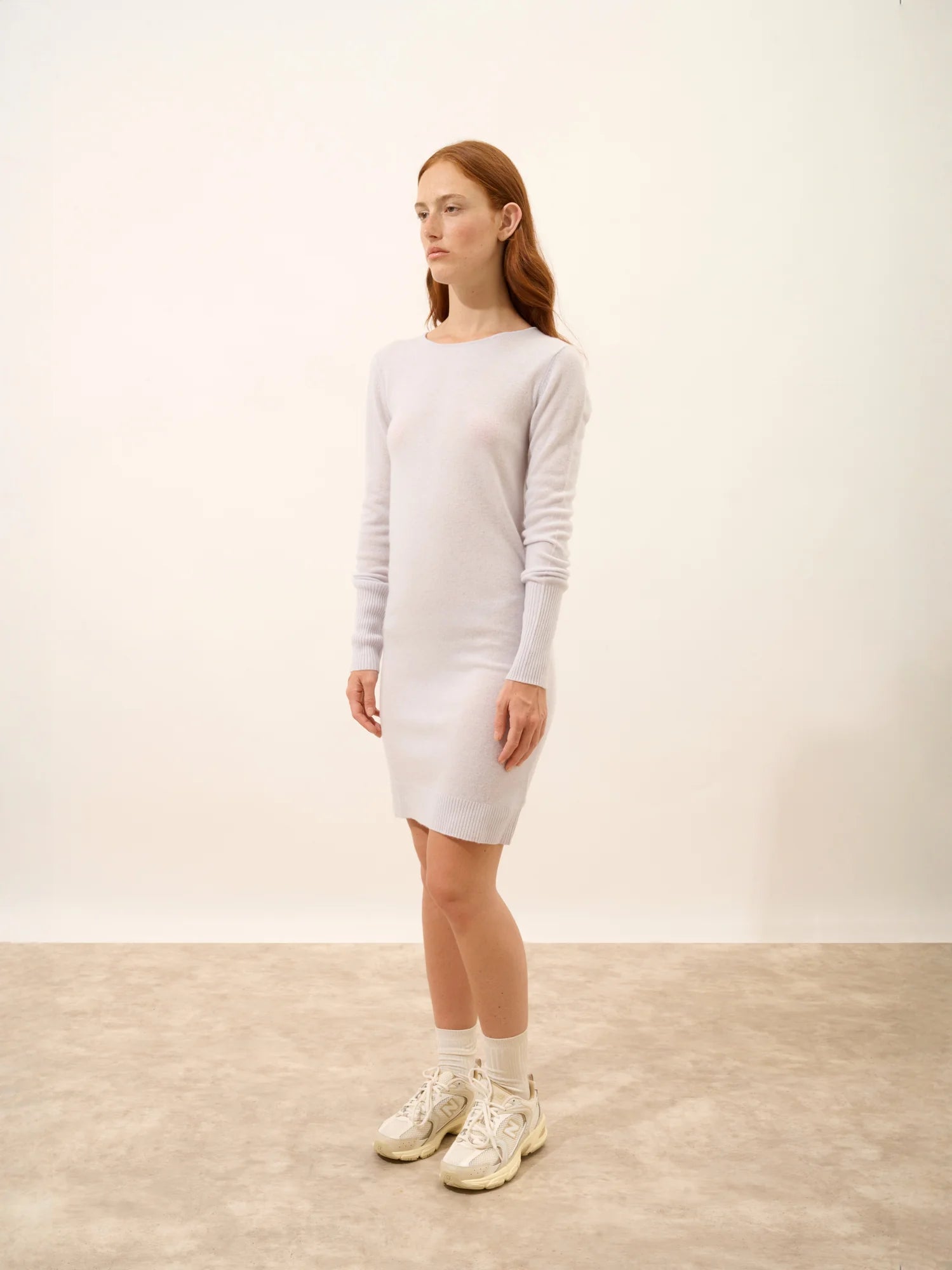 SUSAN kleid rundhalsausschnitt blau dragée