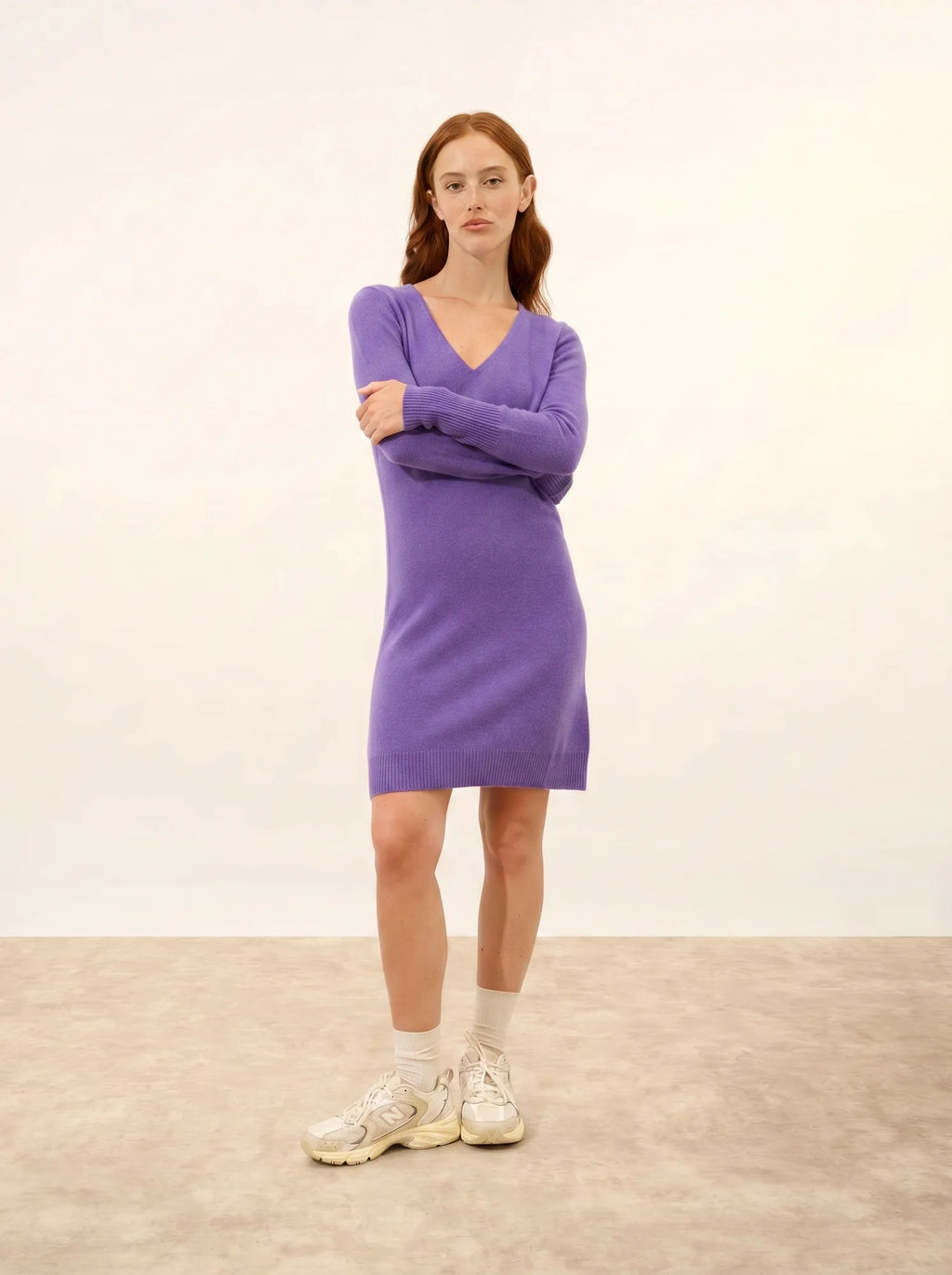 TRACY kleid v-ausschnitt glycine