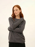 ALVERIS pullover rundhalsausschnitt anthrazit meliert