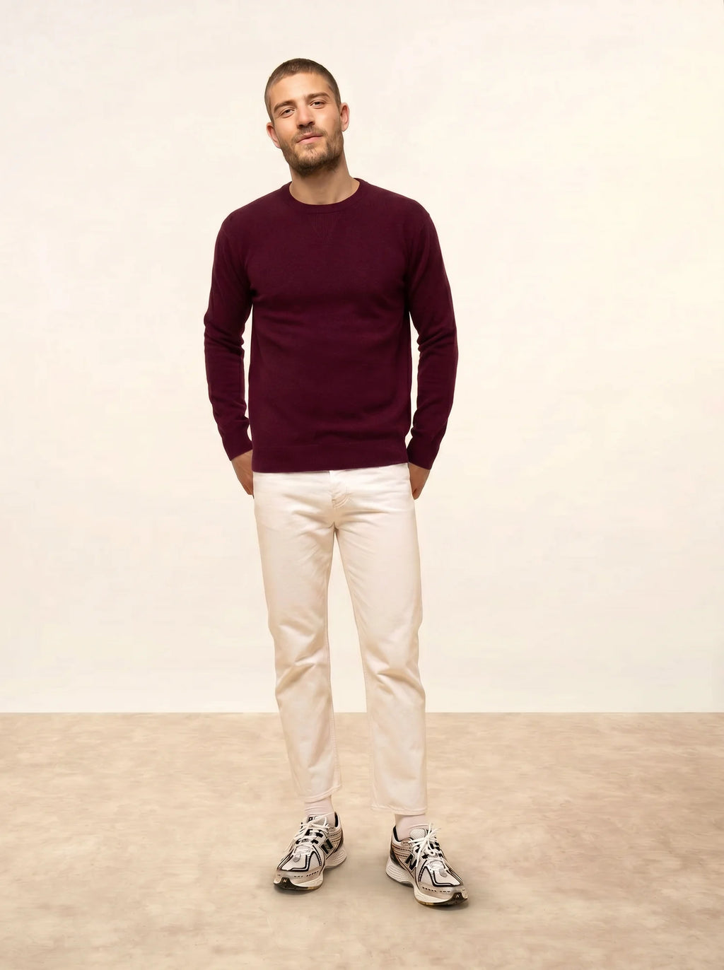 NOE pullover rundhalsausschnitt bordeaux