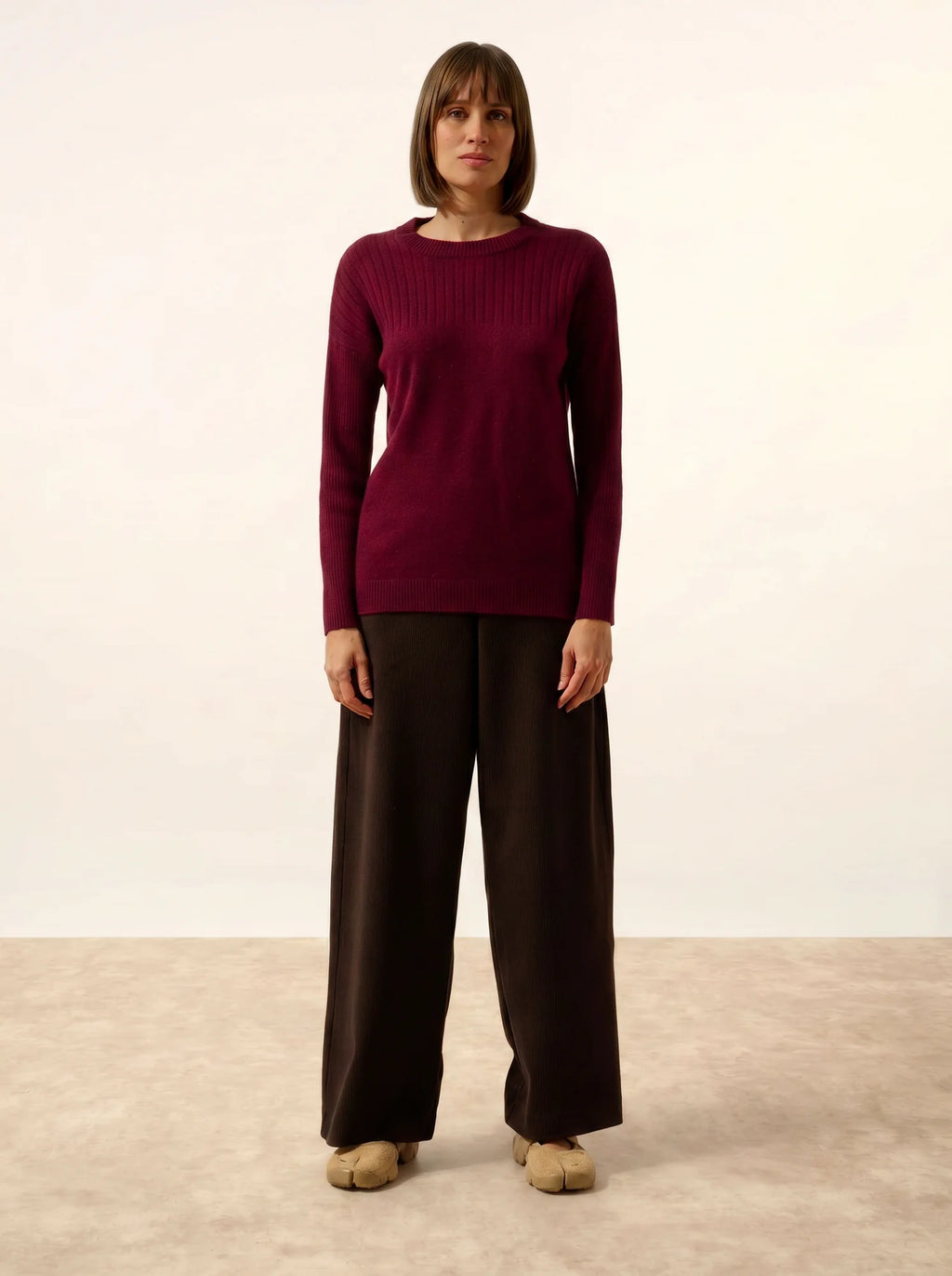 ALVERIS pullover rundhalsausschnitt bordeaux