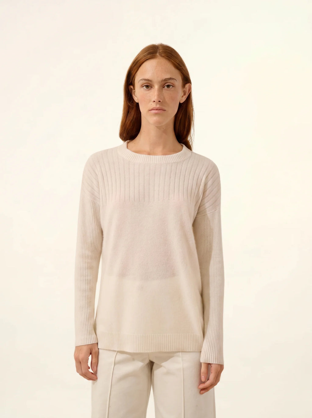 ALVERIS pullover rundhalsausschnitt schnee