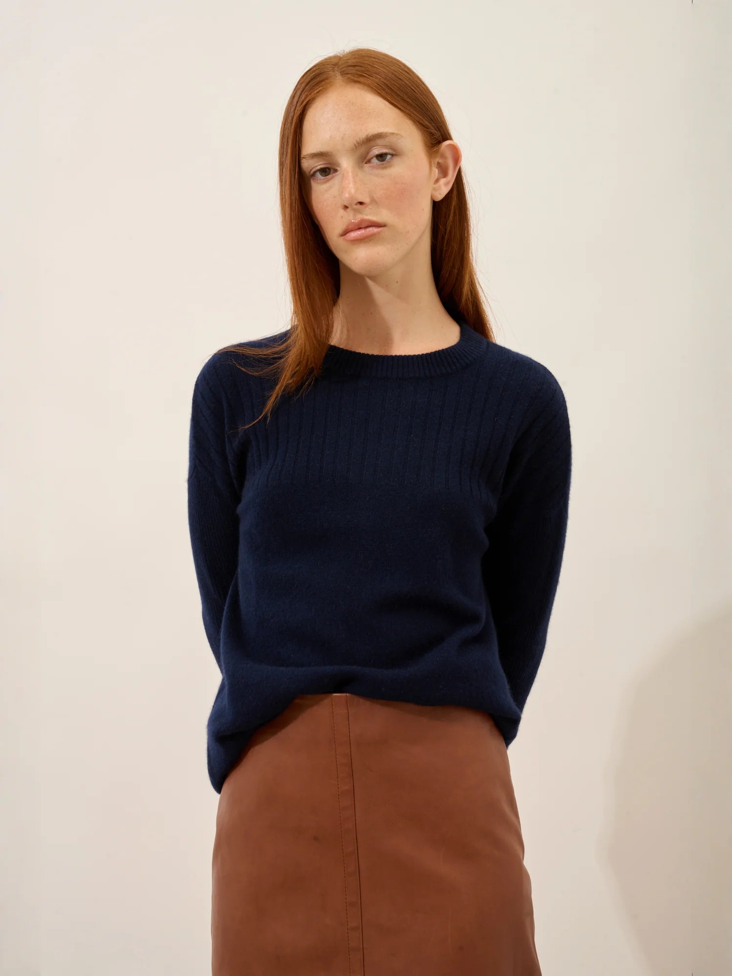 ALVERIS pullover rundhalsausschnitt marineblau