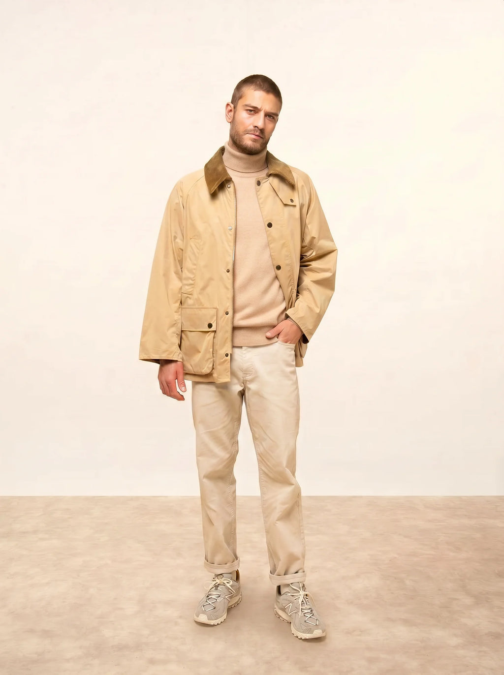 CONNOR pull col roulé sable