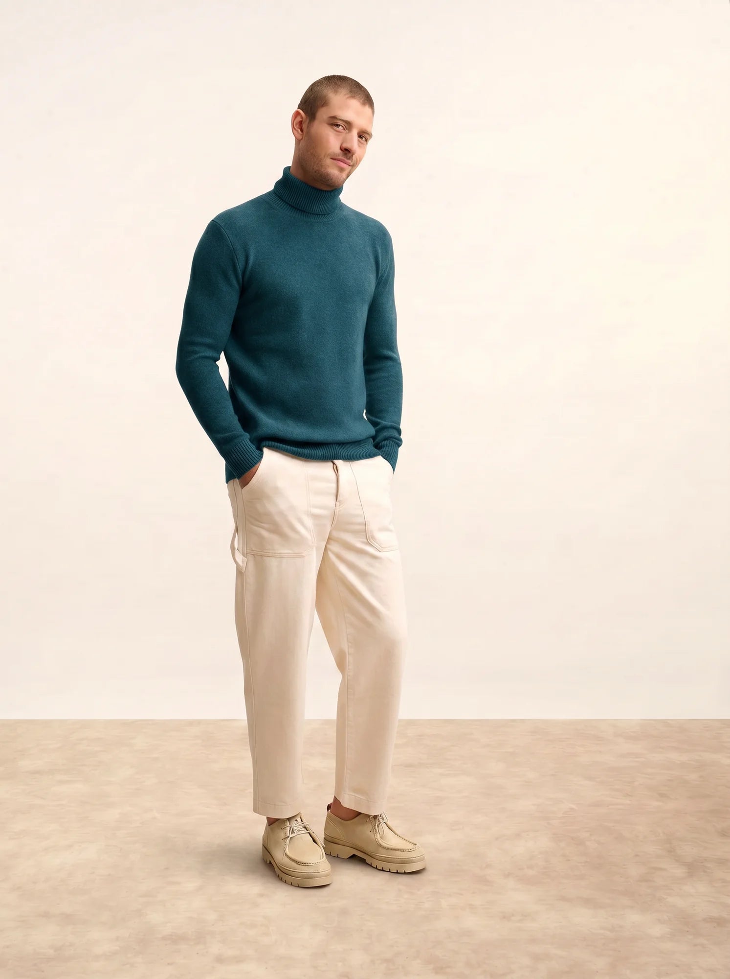 SACHA pullover rollkragen 4-fädig grün petrol