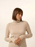 AVA pullover rollkragen beige meliert