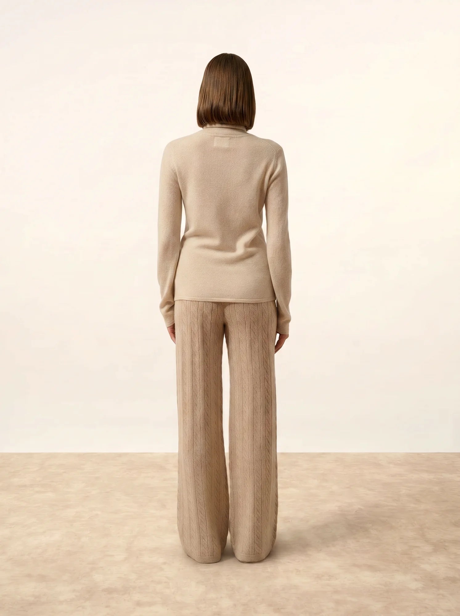 AVA pullover rollkragen beige meliert