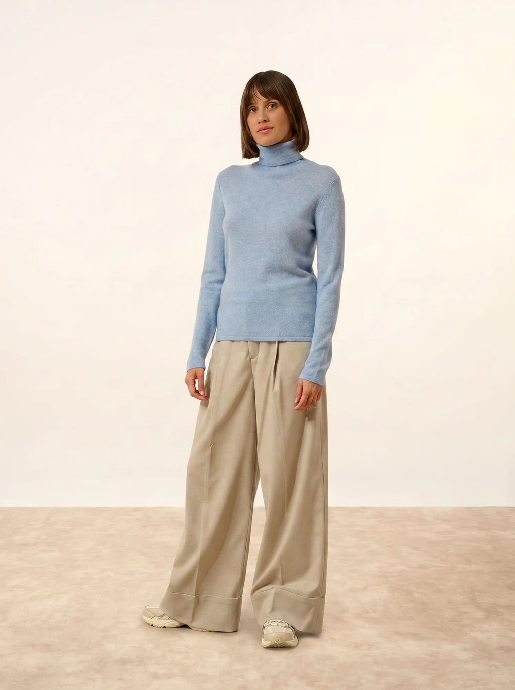 AVA pullover rollkragen himmelblau meliert