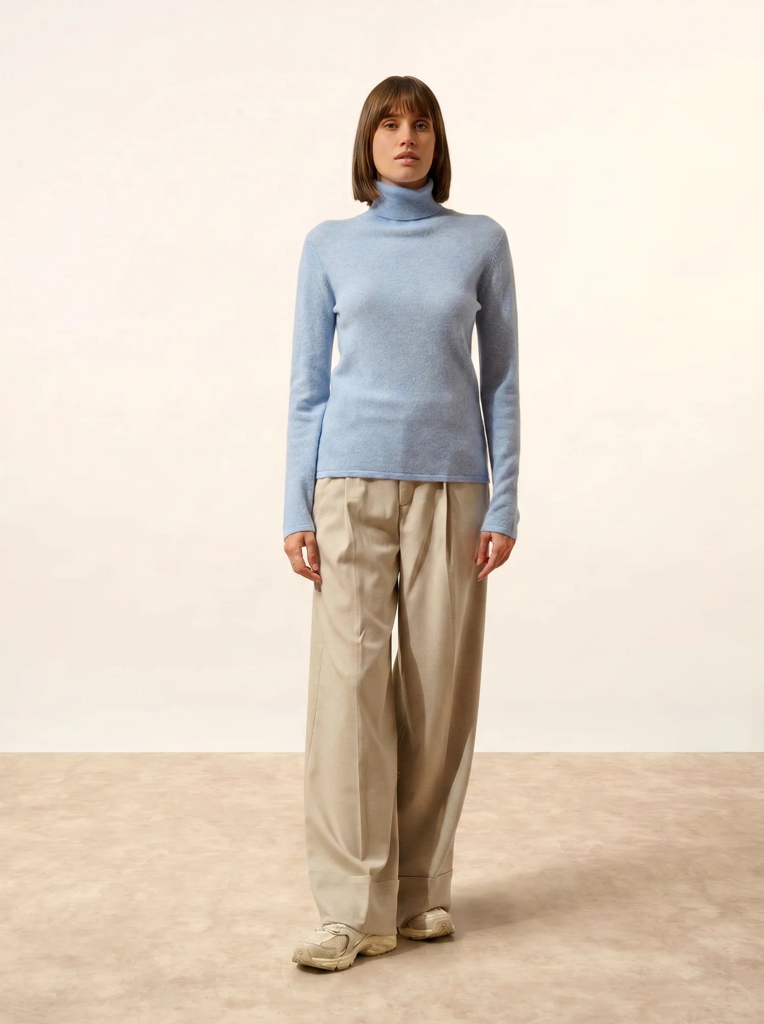 AVA pullover rollkragen himmelblau meliert
