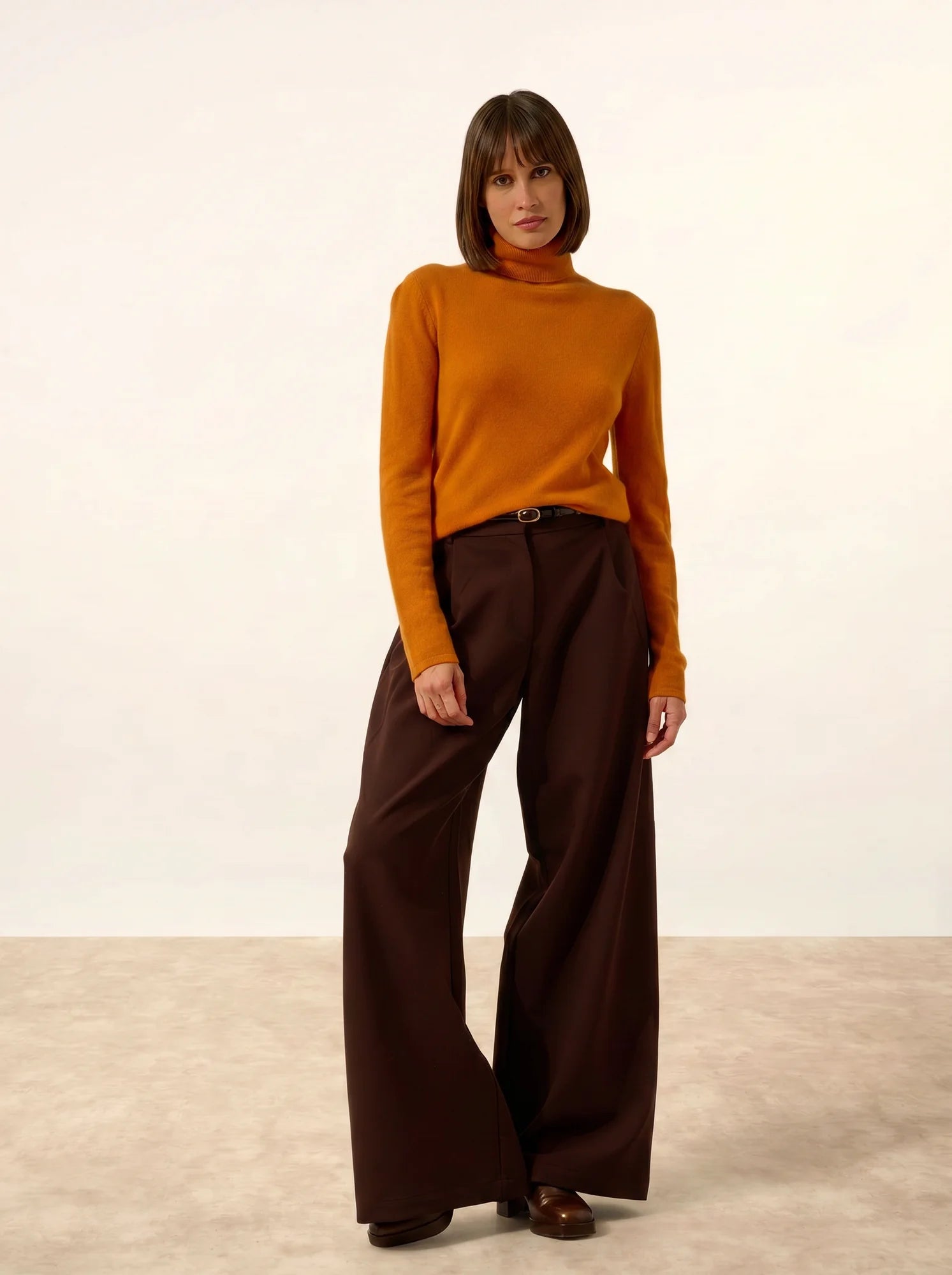 AVA pullover rollkragen ocre