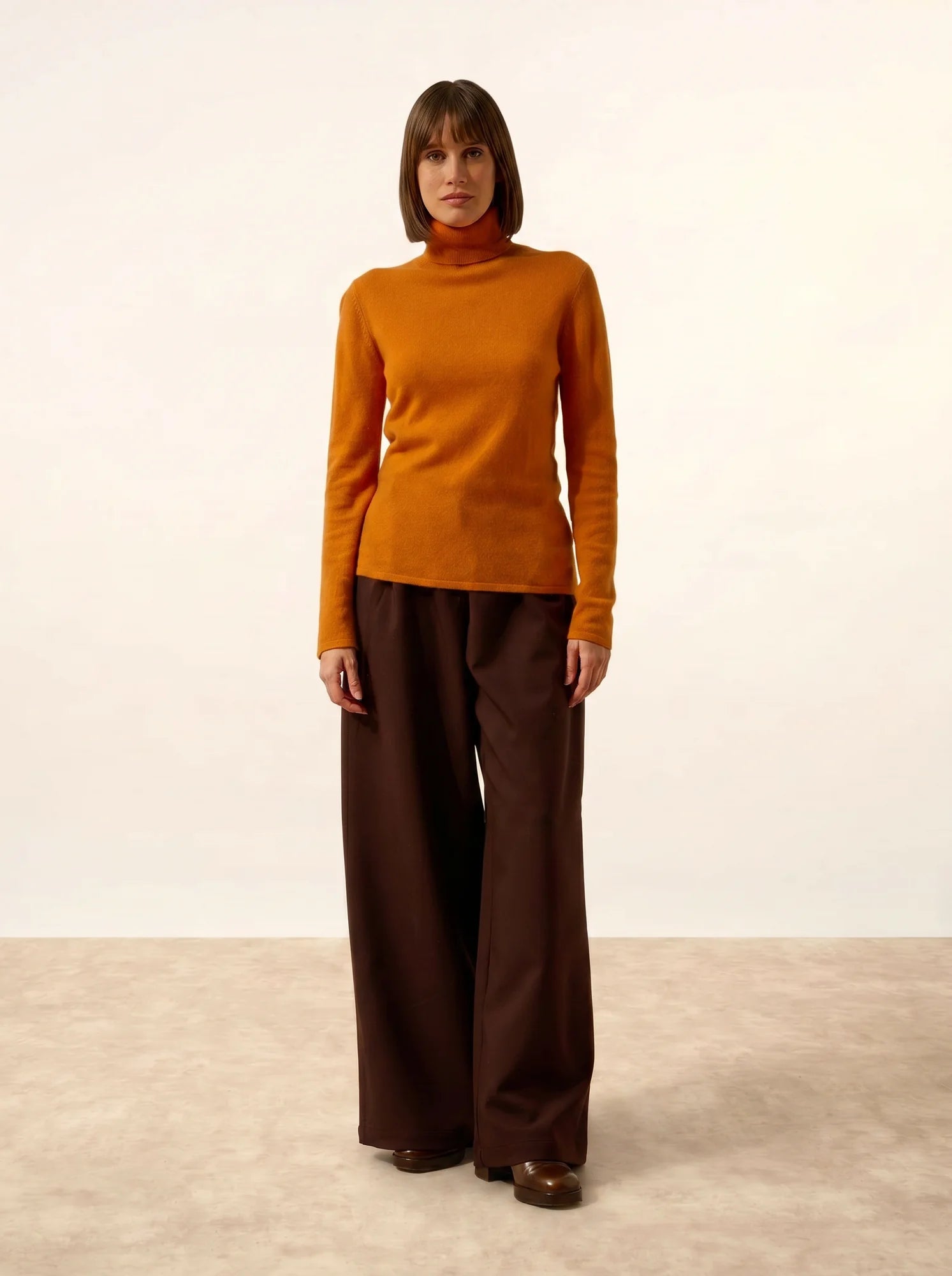 AVA pullover rollkragen ocre