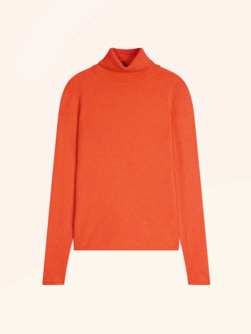 AVA pull col roulé orange