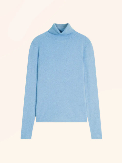 AVA pull col roulé bleu inca