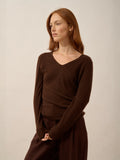 JOAN pullover v-ausschnitt kaffee