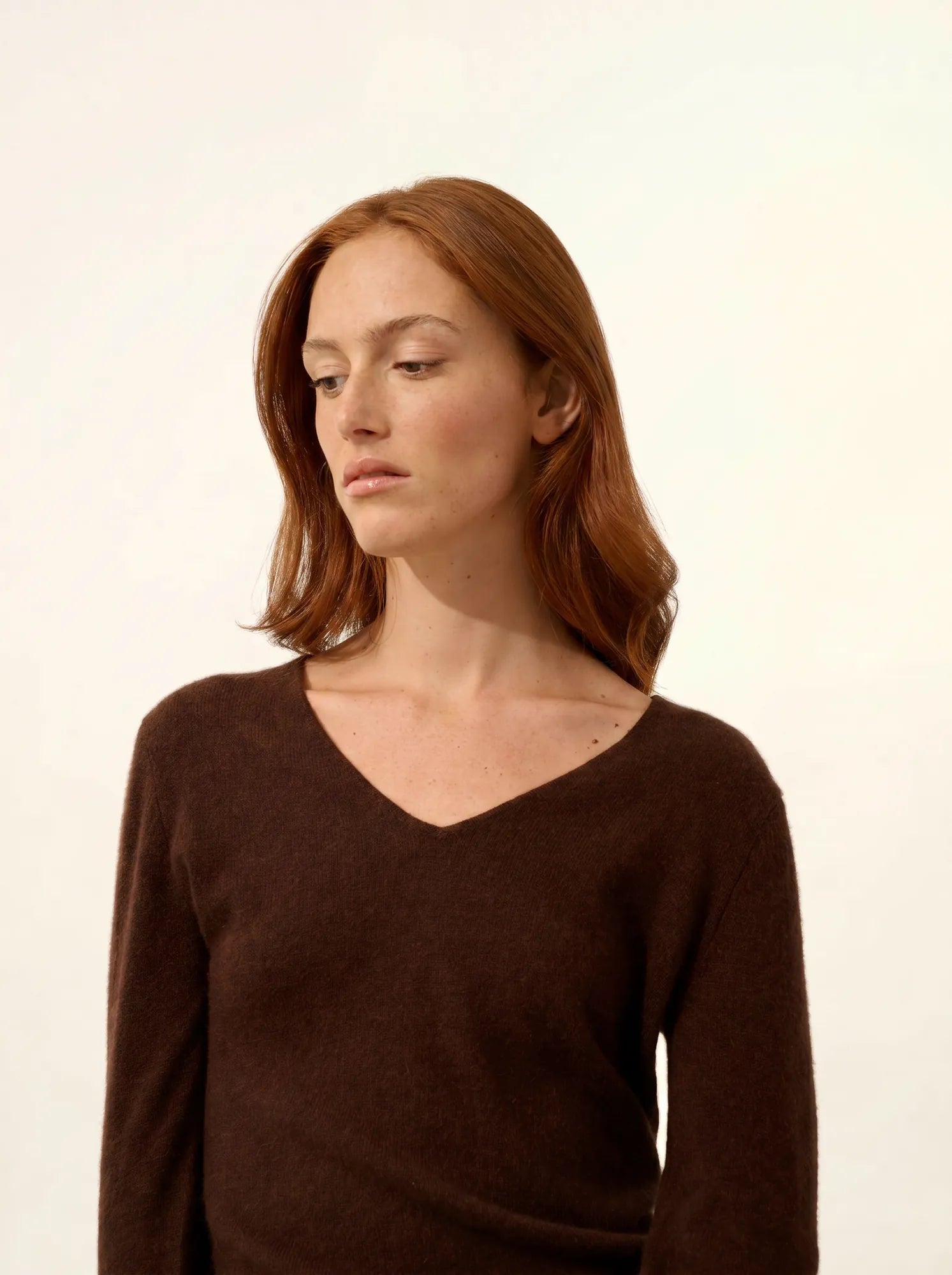 JOAN pullover v-ausschnitt kaffee