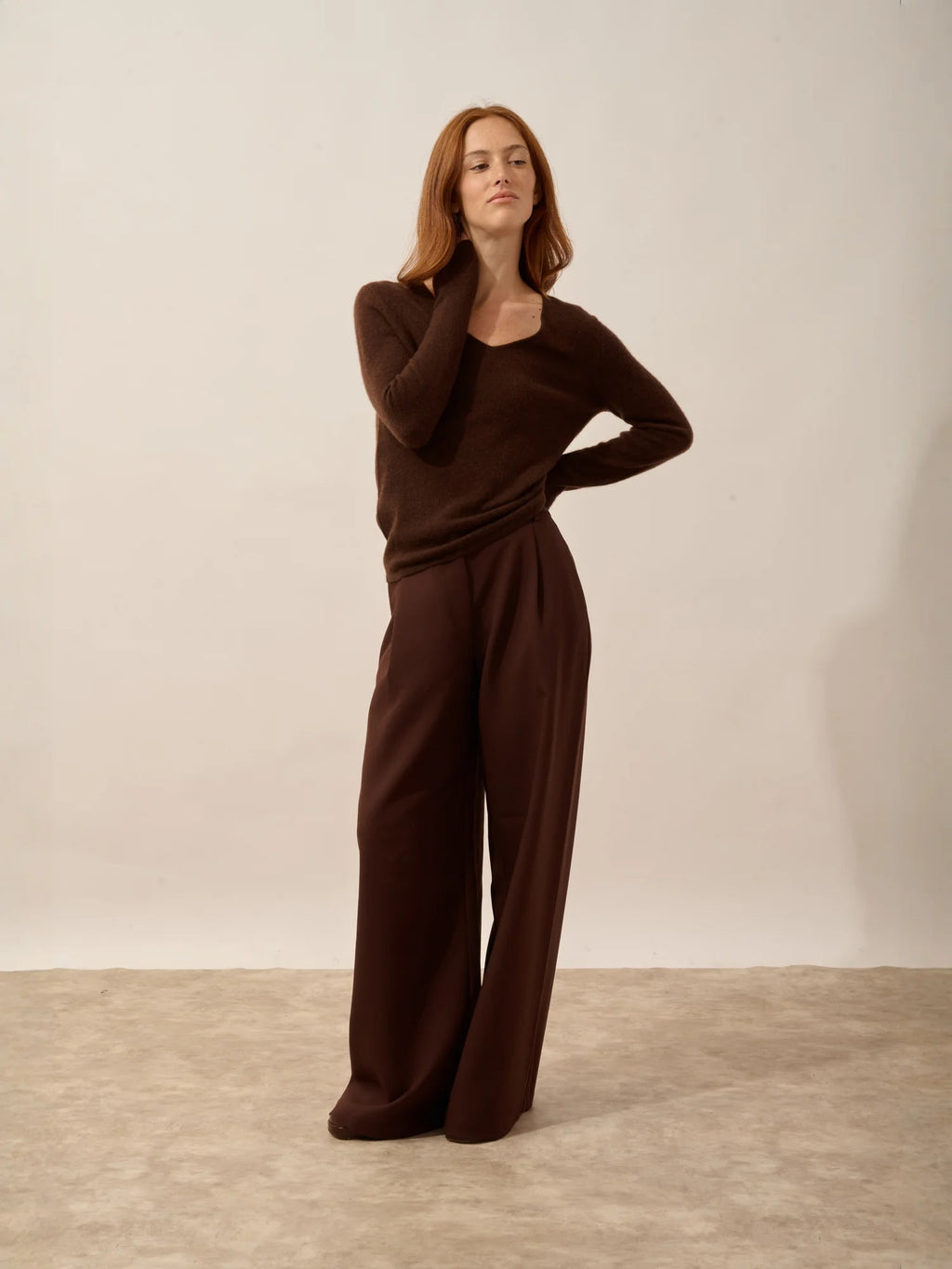 JOAN pullover v-ausschnitt kaffee