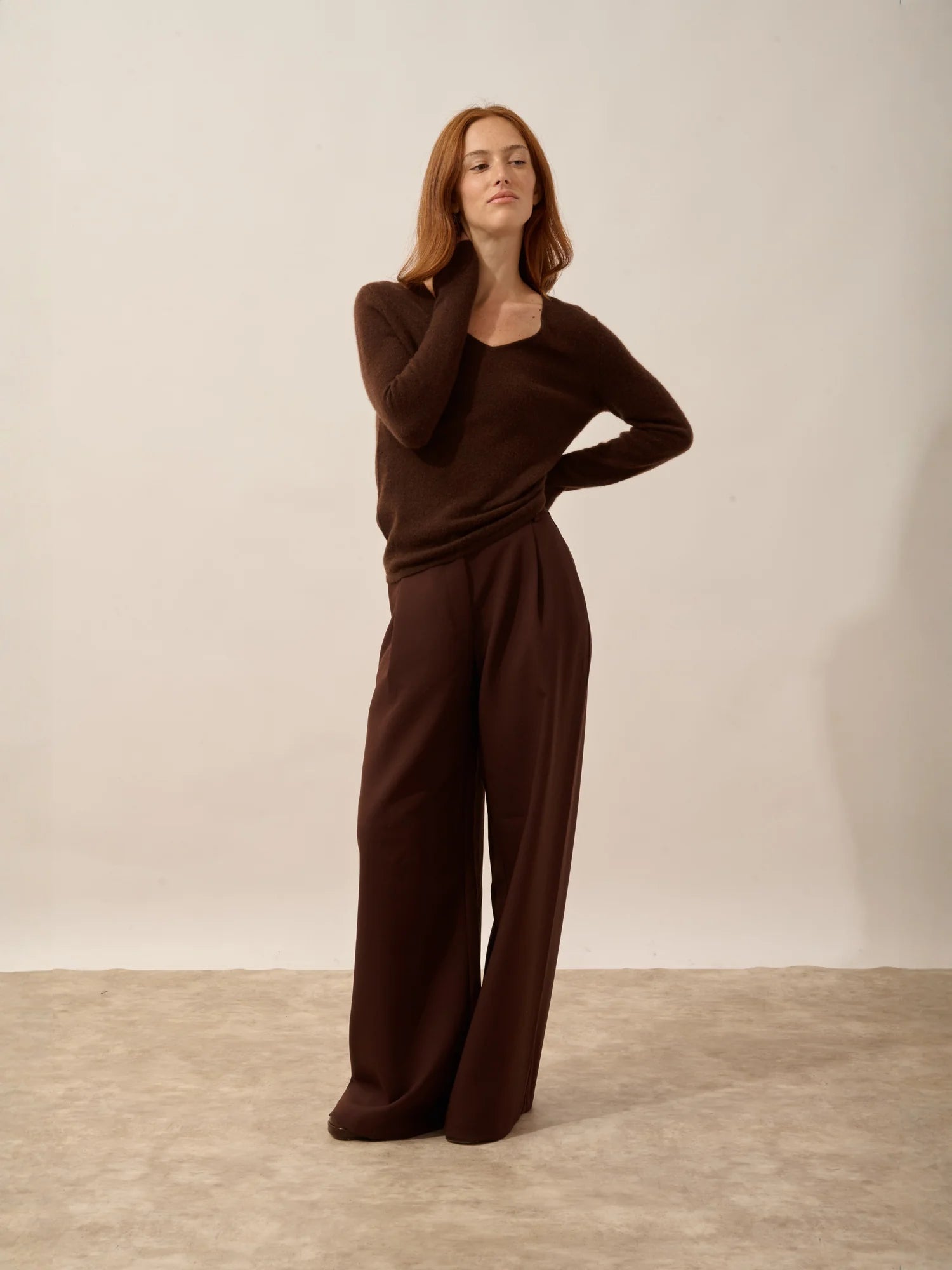 JOAN pullover v-ausschnitt kaffee