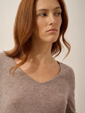 JOAN pullover v-ausschnitt caribou meliert