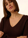 JOAN pullover v-ausschnitt choco