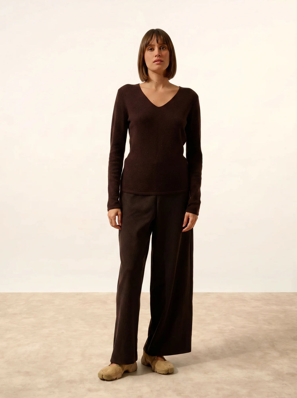 JOAN pullover v-ausschnitt choco