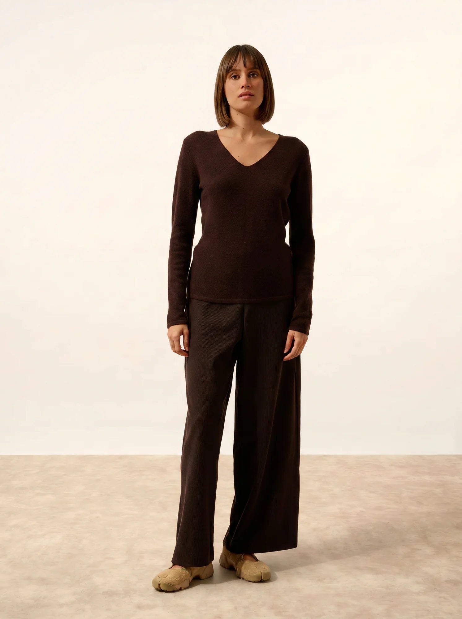 JOAN pullover v-ausschnitt choco