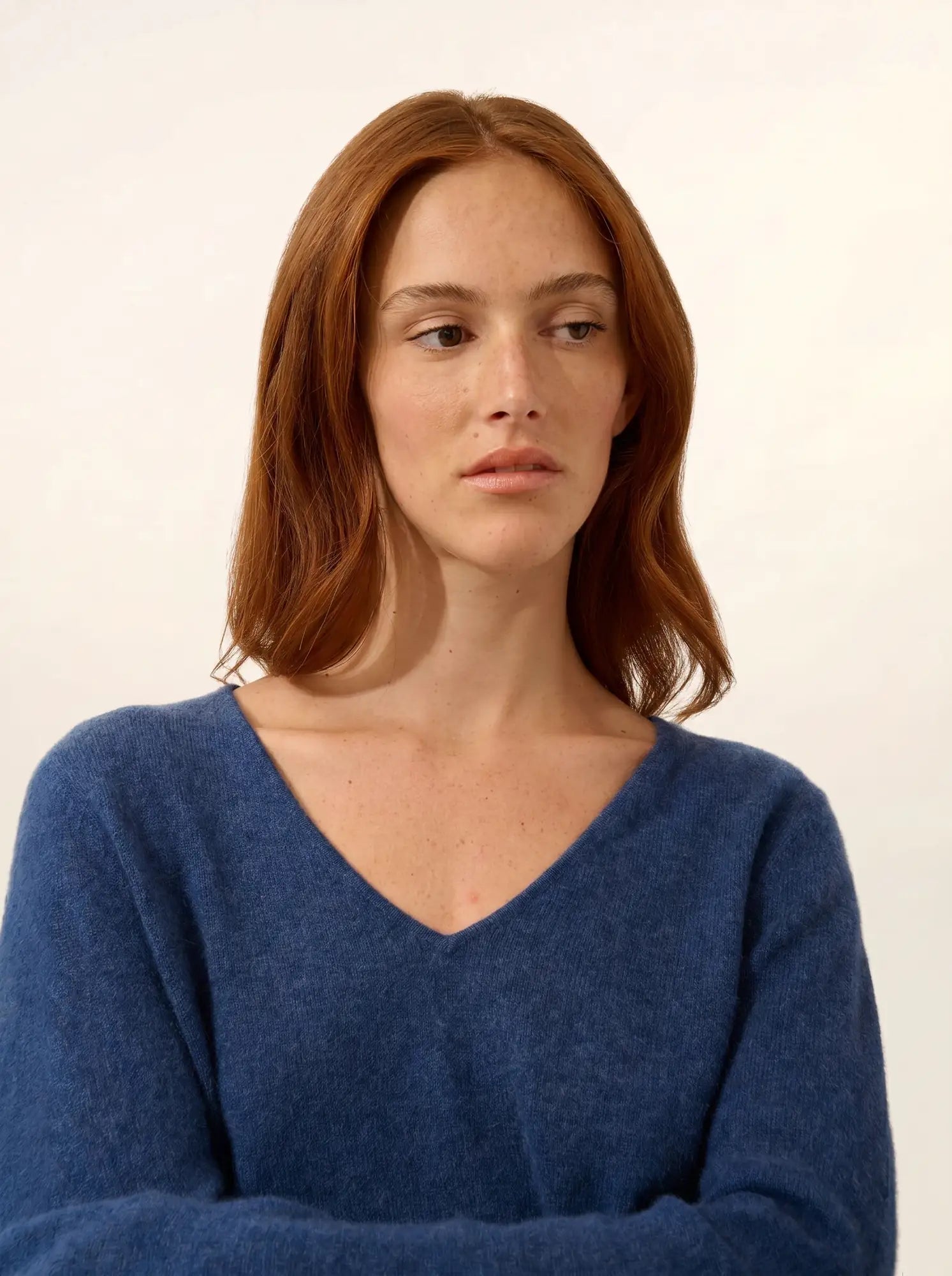 JOAN pullover v-ausschnitt océan meliert