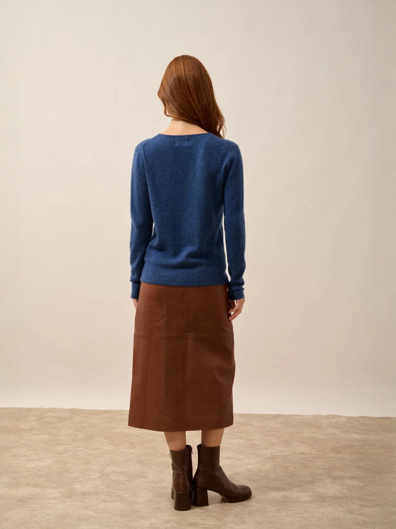 JOAN pullover v-ausschnitt océan meliert