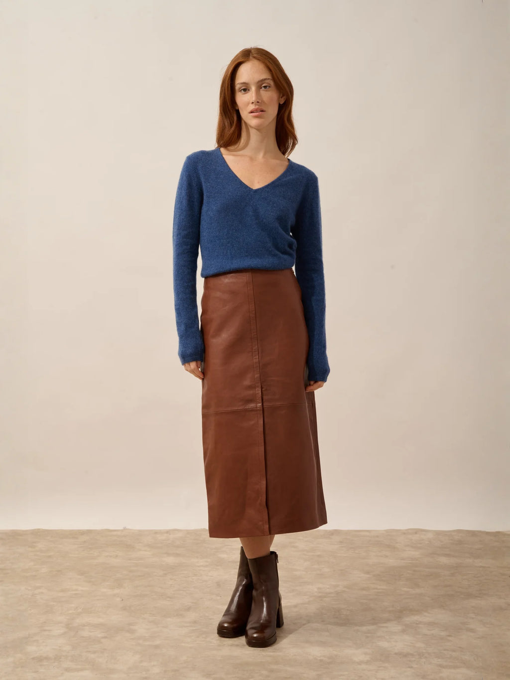 JOAN pullover v-ausschnitt océan meliert