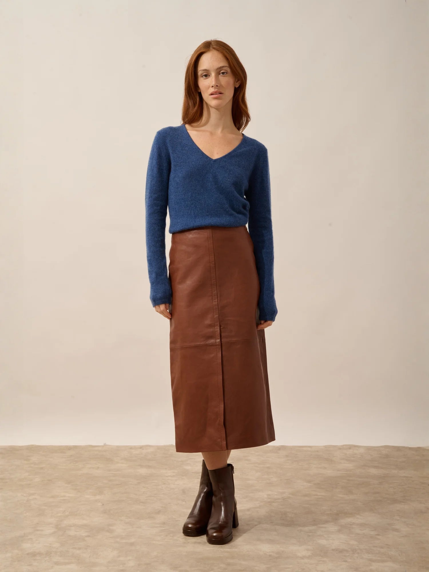 JOAN pullover v-ausschnitt océan meliert