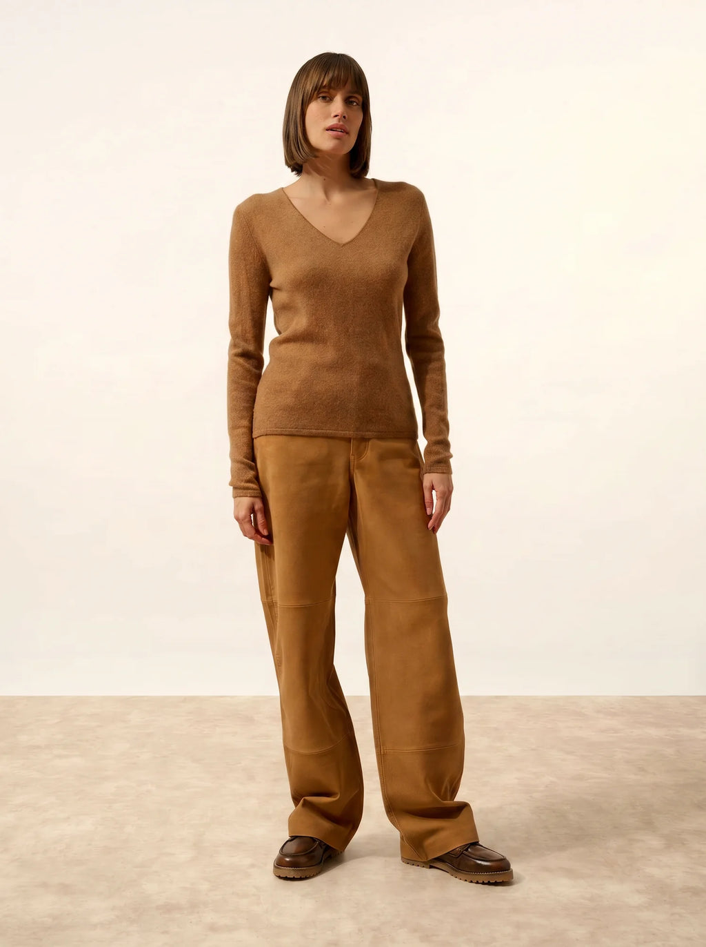 JOAN pullover v-ausschnitt noisette