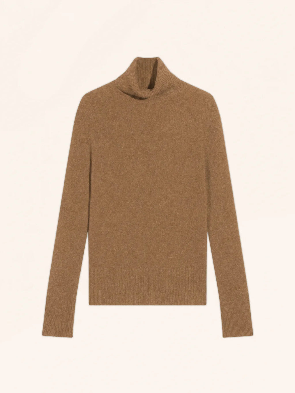 LEXIE pull col roulé noisette