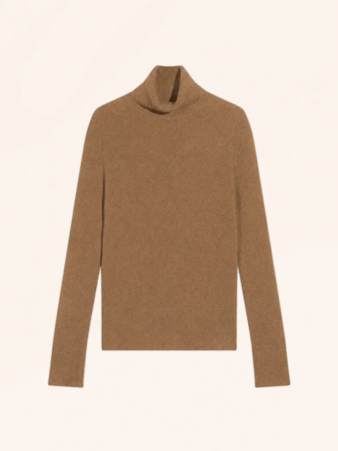 LEXIE pull col roulé noisette