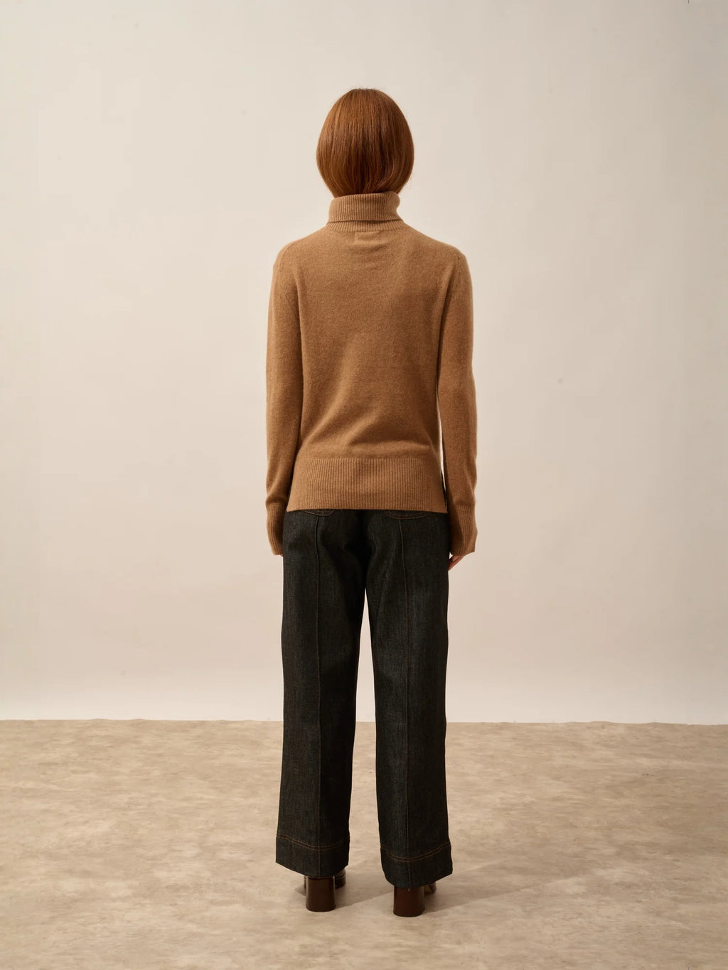 LEXIE pull col roulé noisette