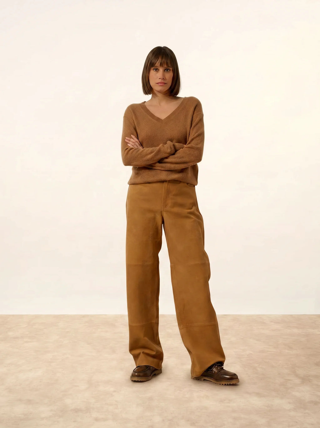 NORA pullover v-ausschnitt noisette