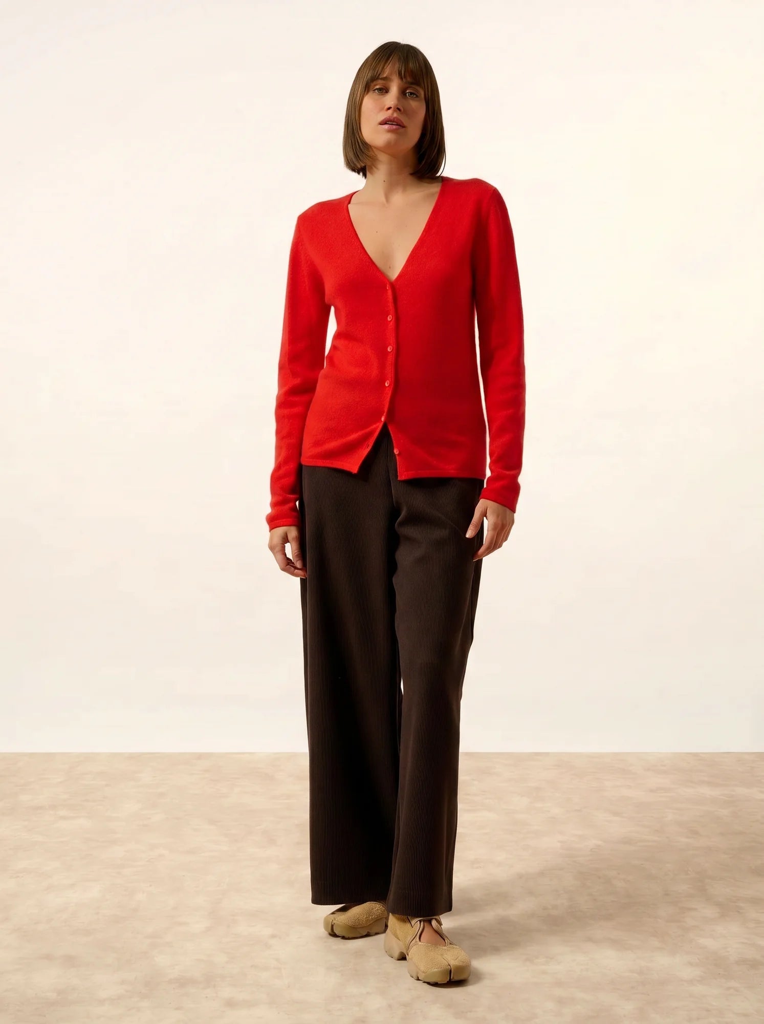 NORMA strickjacke v-ausschnitt tomate