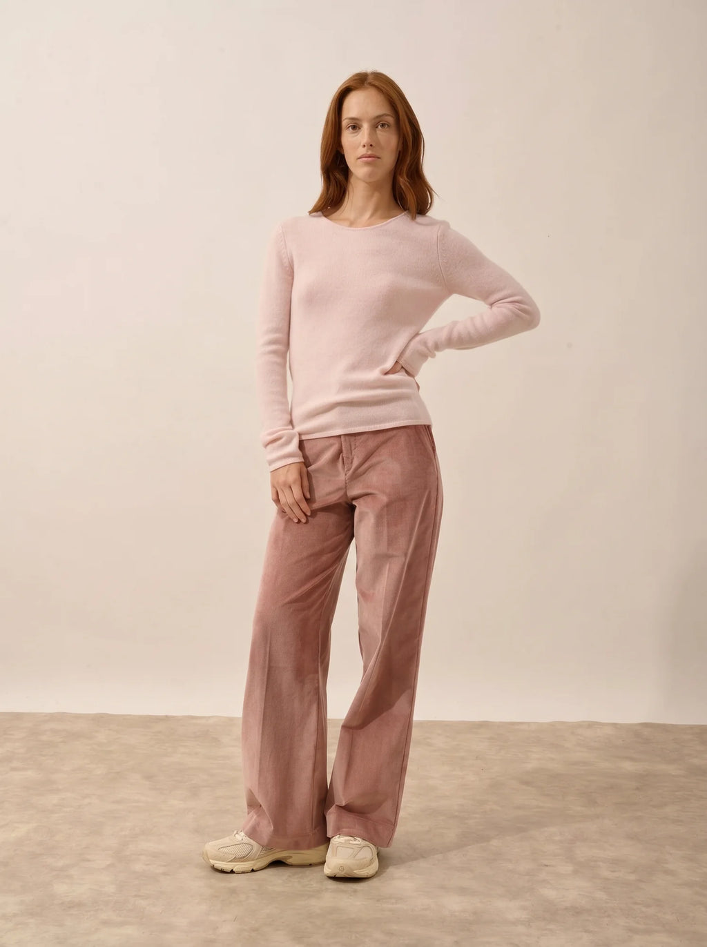 JOYCE pullover rundhalsausschnitt 4-fädig poudre