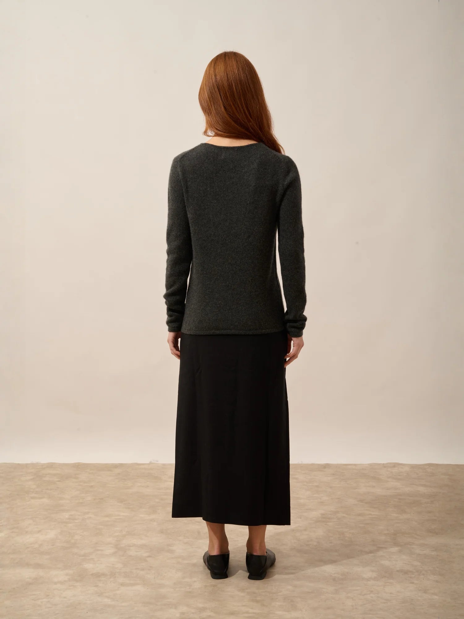 JOYCE pullover rundhalsausschnitt 4-fädig carbone meliert