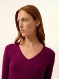 ABBY pullover v-ausschnitt 4-fädig pflaume