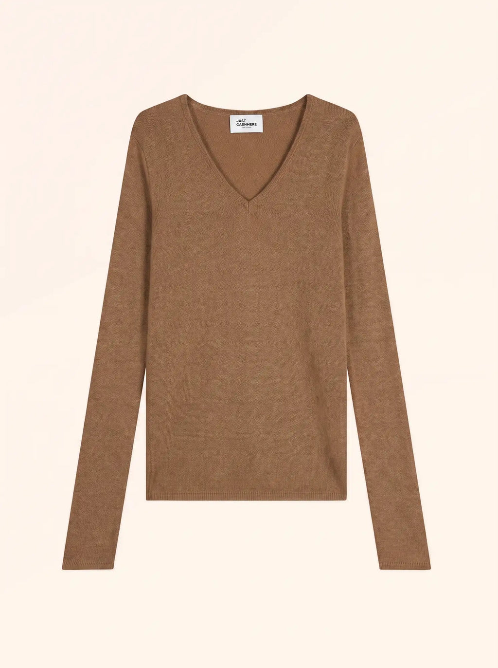 ABBY pullover v-ausschnitt 4-fädig noisette