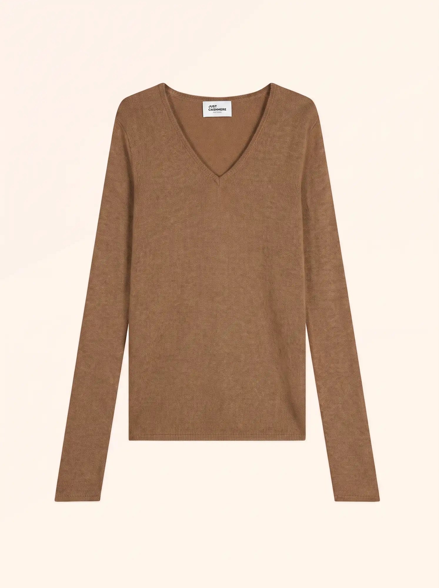 ABBY pullover v-ausschnitt 4-fädig noisette